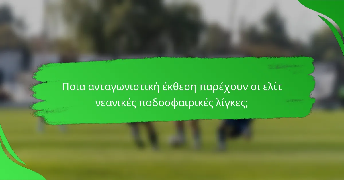 Ποια ανταγωνιστική έκθεση παρέχουν οι ελίτ νεανικές ποδοσφαιρικές λίγκες;