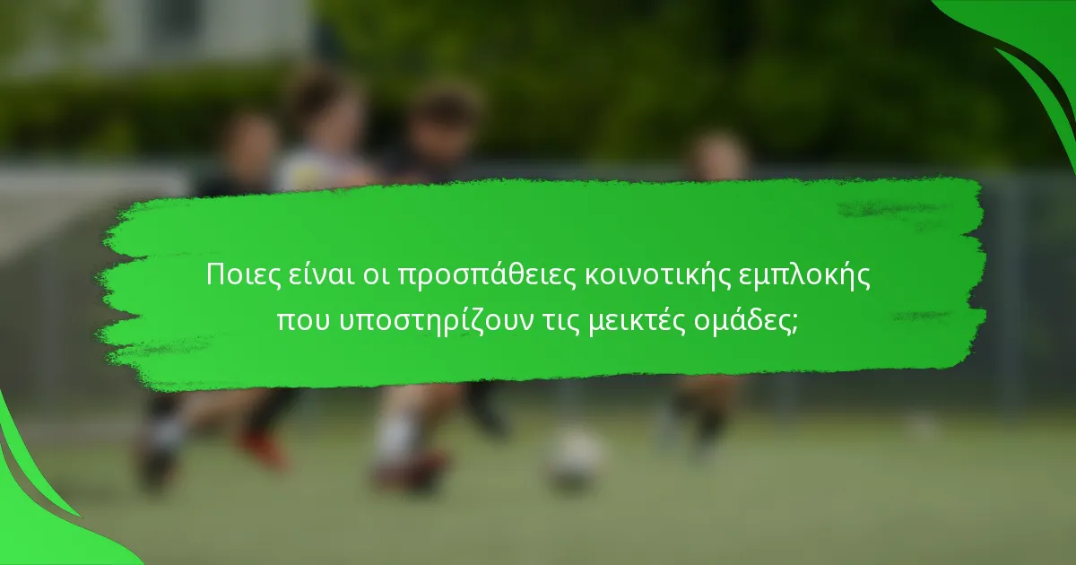 Ποιες είναι οι προσπάθειες κοινοτικής εμπλοκής που υποστηρίζουν τις μεικτές ομάδες;
