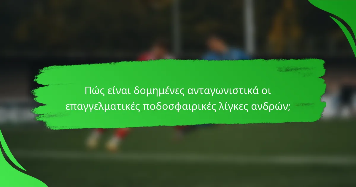 Πώς είναι δομημένες ανταγωνιστικά οι επαγγελματικές ποδοσφαιρικές λίγκες ανδρών;
